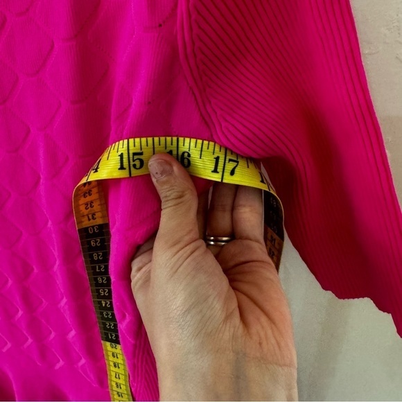 Eliza J Hot Pink Stretch Pattern Texture Fit & Flare Everyday Soft Short Dress M - Picture 3 of 10